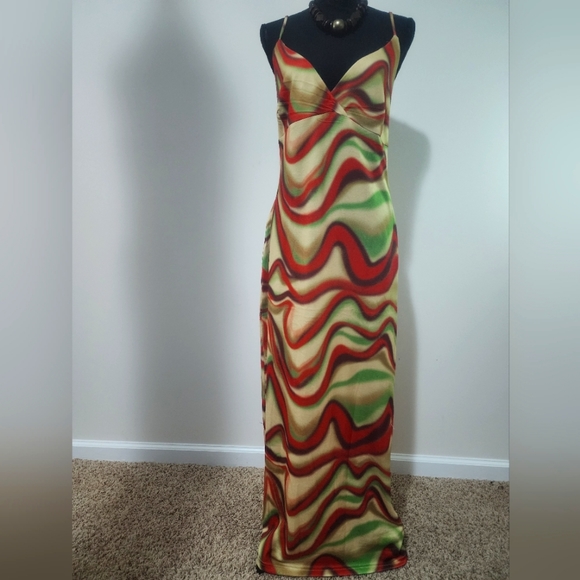Multicolor Marble Print Bodycon Dress - Picture 1 of 3